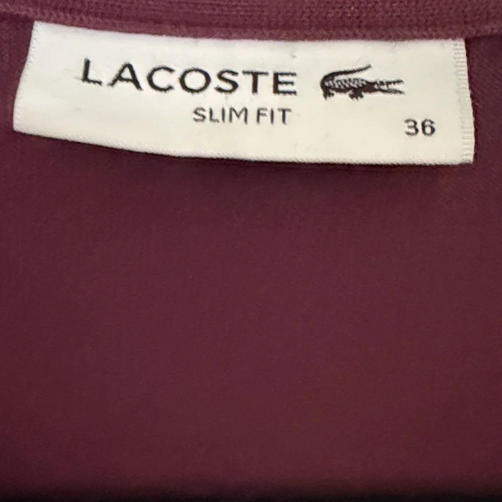 Lacoste Women's Short-Sleeve Button-Down Polo in Deep Wine - Picture 2 of 3